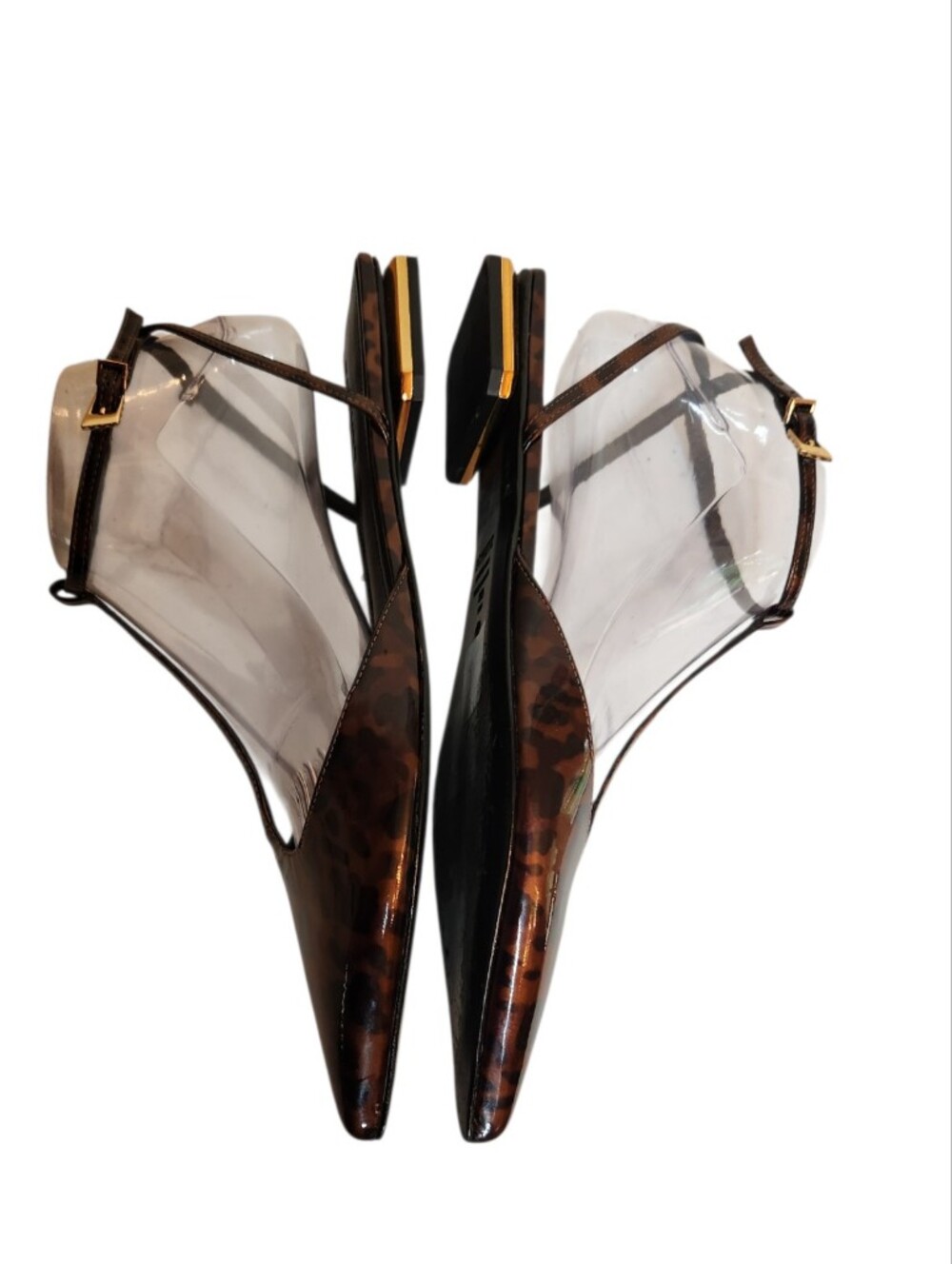 Schutz Allure Tortoiseshell Patent Leather T-Strap Flats Size 8B - Picture 3 of 10